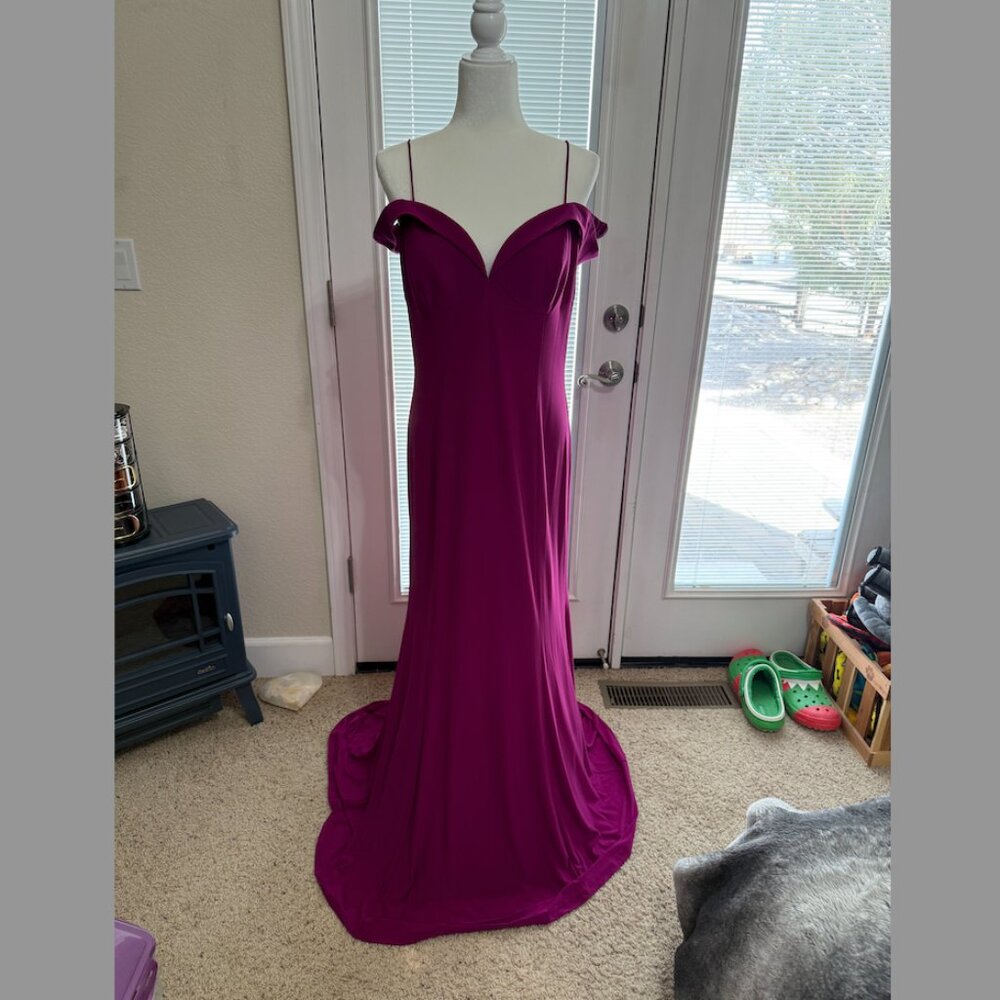 Adrianna Papell SZ 14 Fuschia Evening Gown Dress
